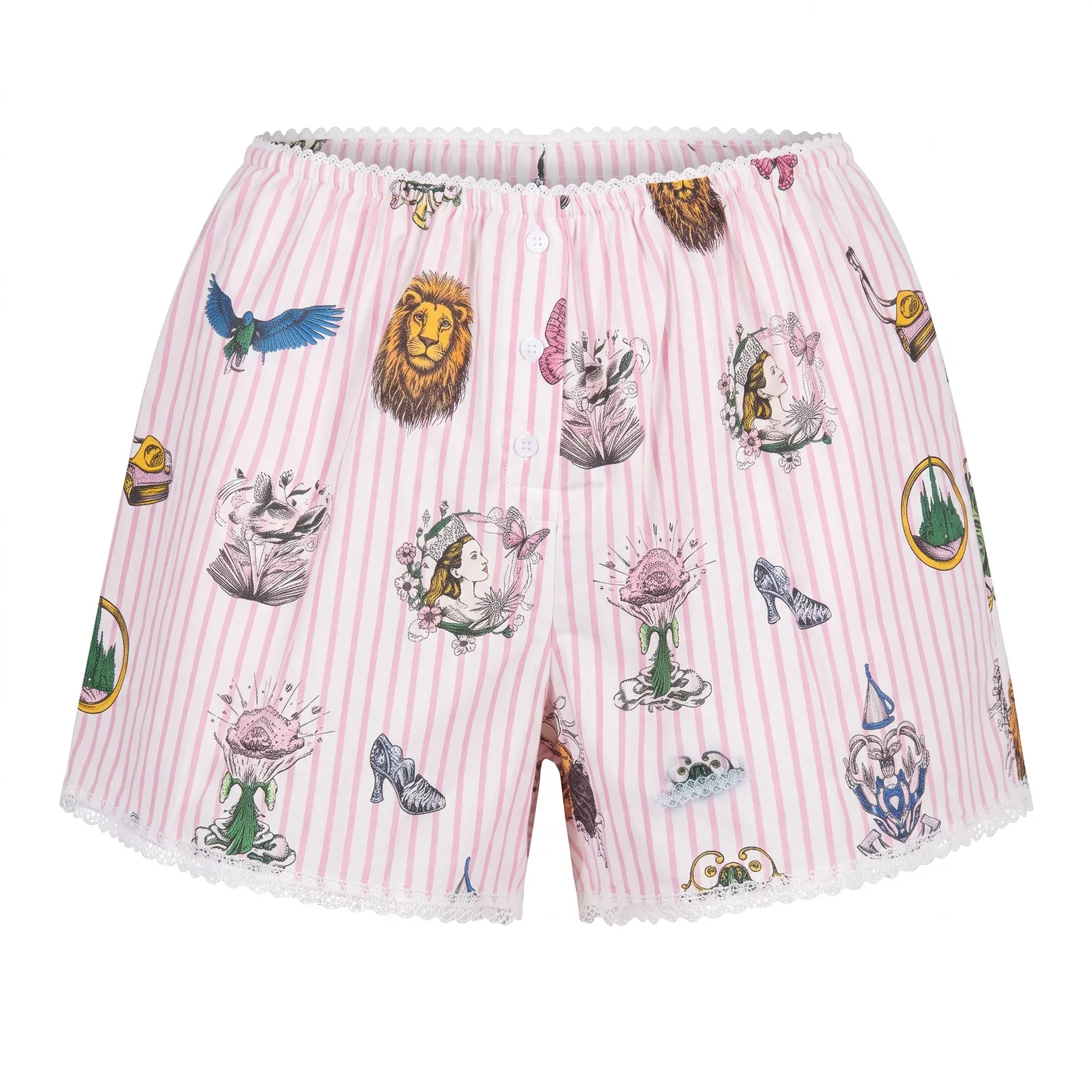 Boxer Tela Blanco Rayados con Dibujos 3