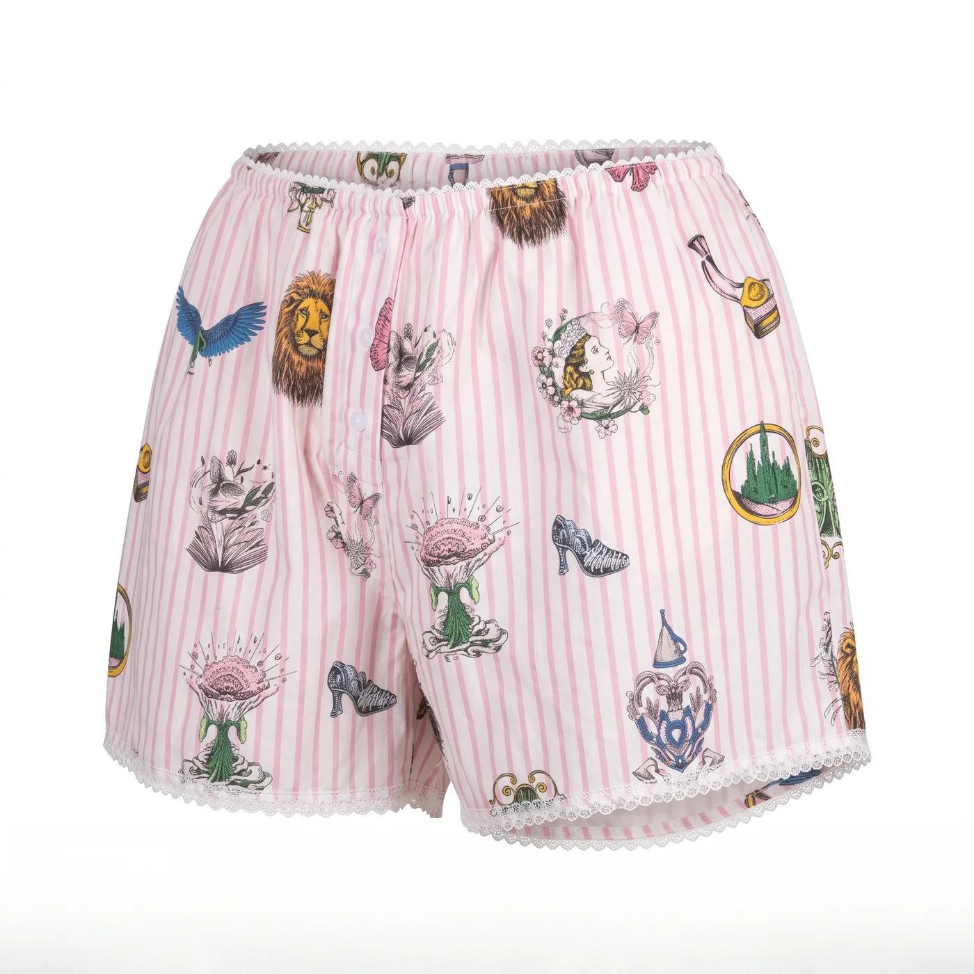 Boxer Tela Blanco Rayados con Dibujos 2