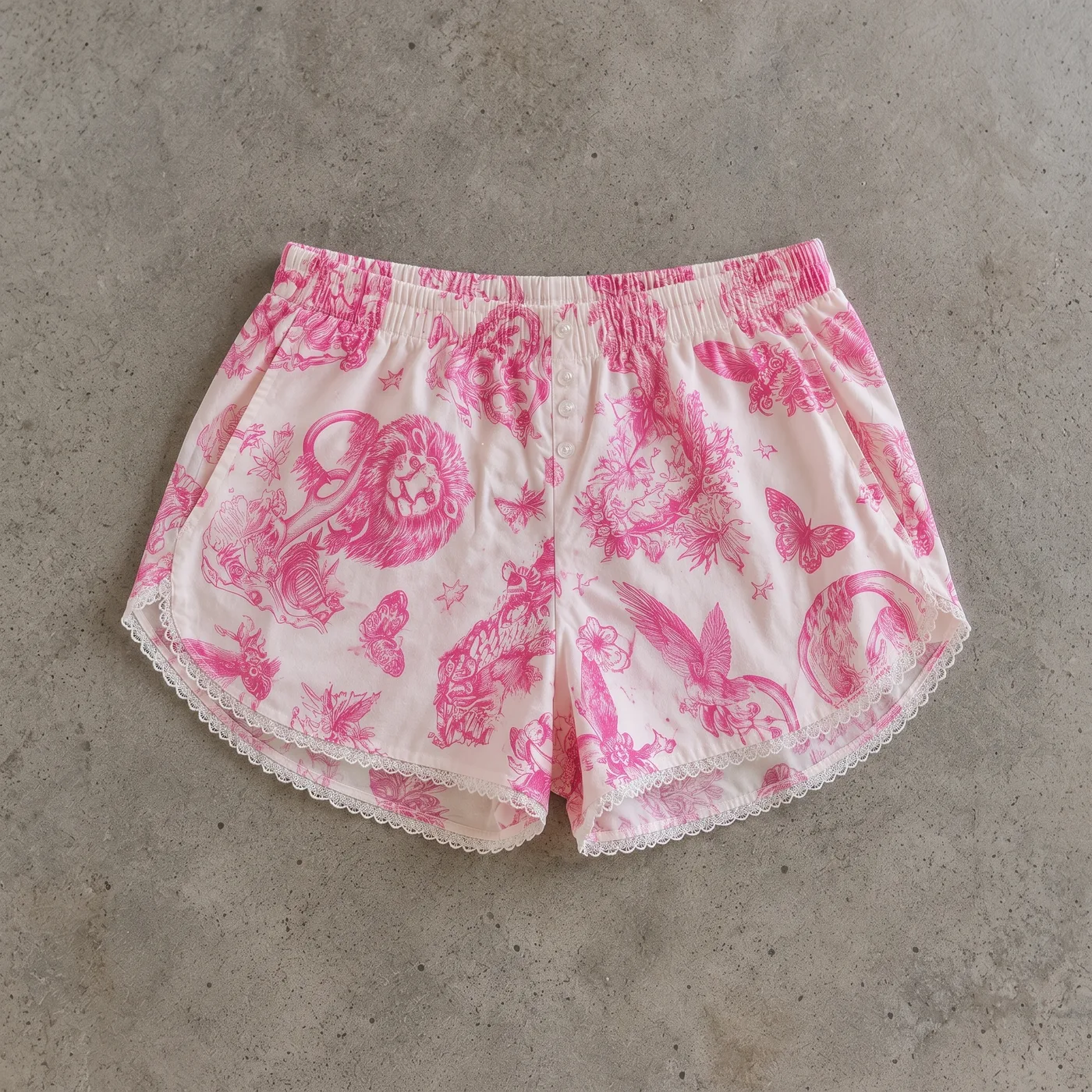 Boxer Tela Blanco con Leon