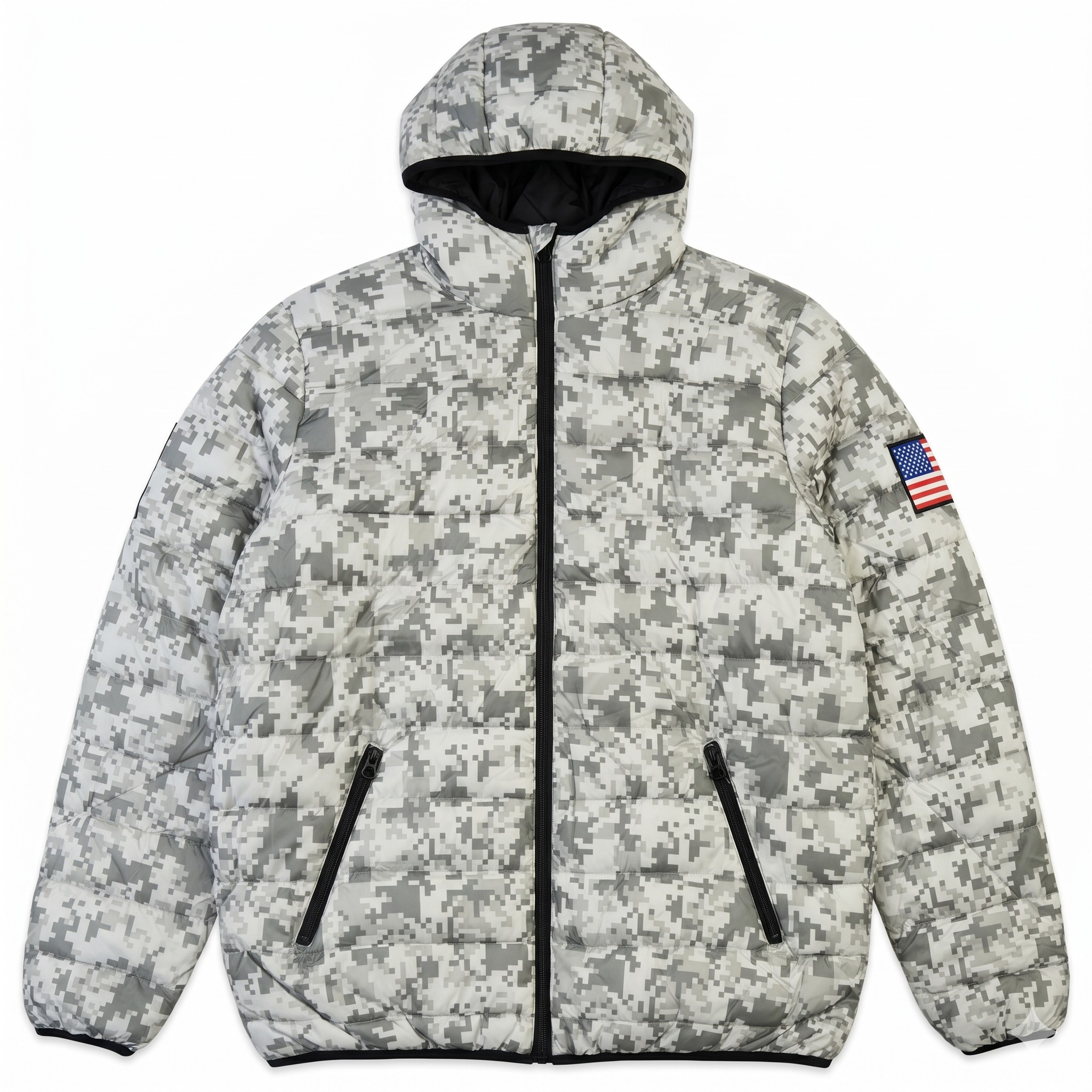 Campera Puffer U.S. Army – Camuflaje Digital con Capucha