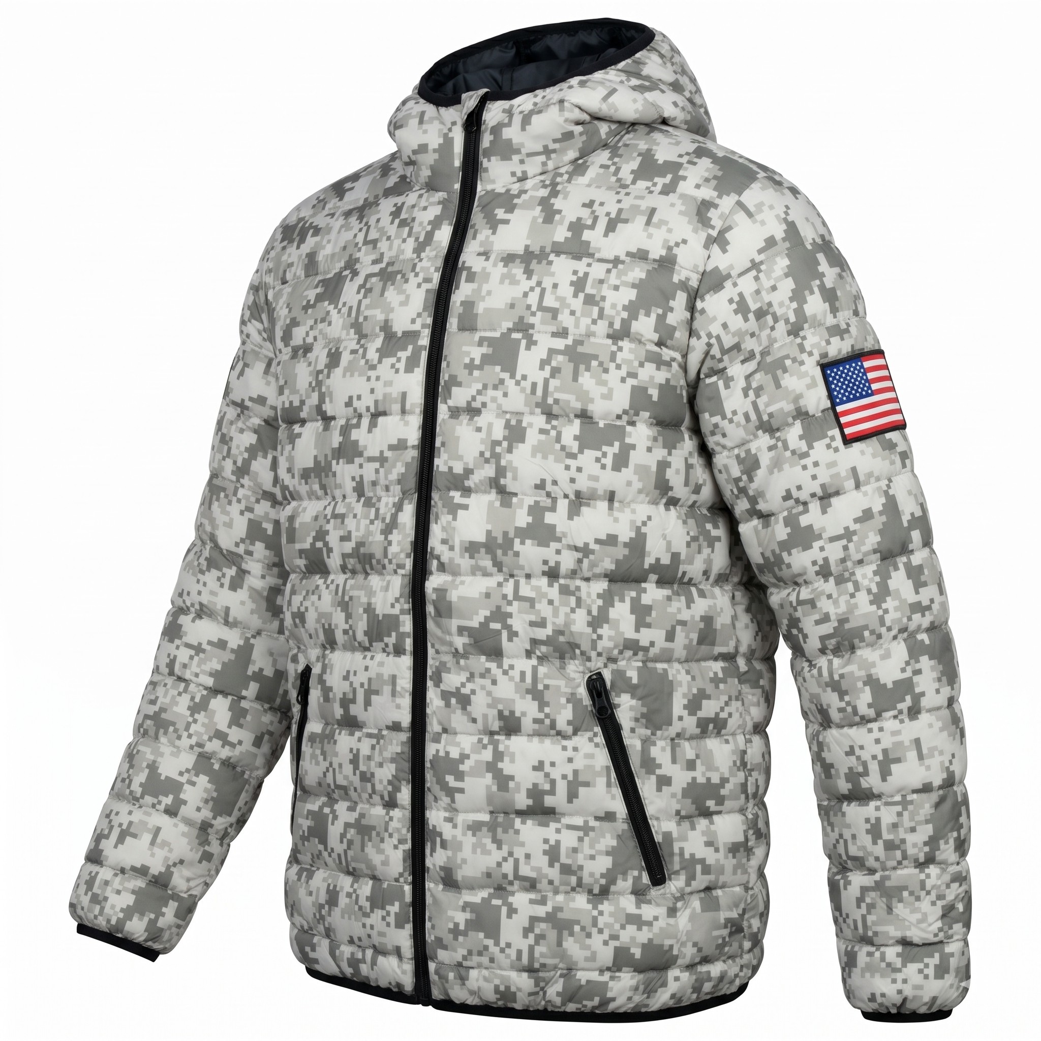 Campera Puffer U.S. Army – Camuflaje Digital con Capucha 2