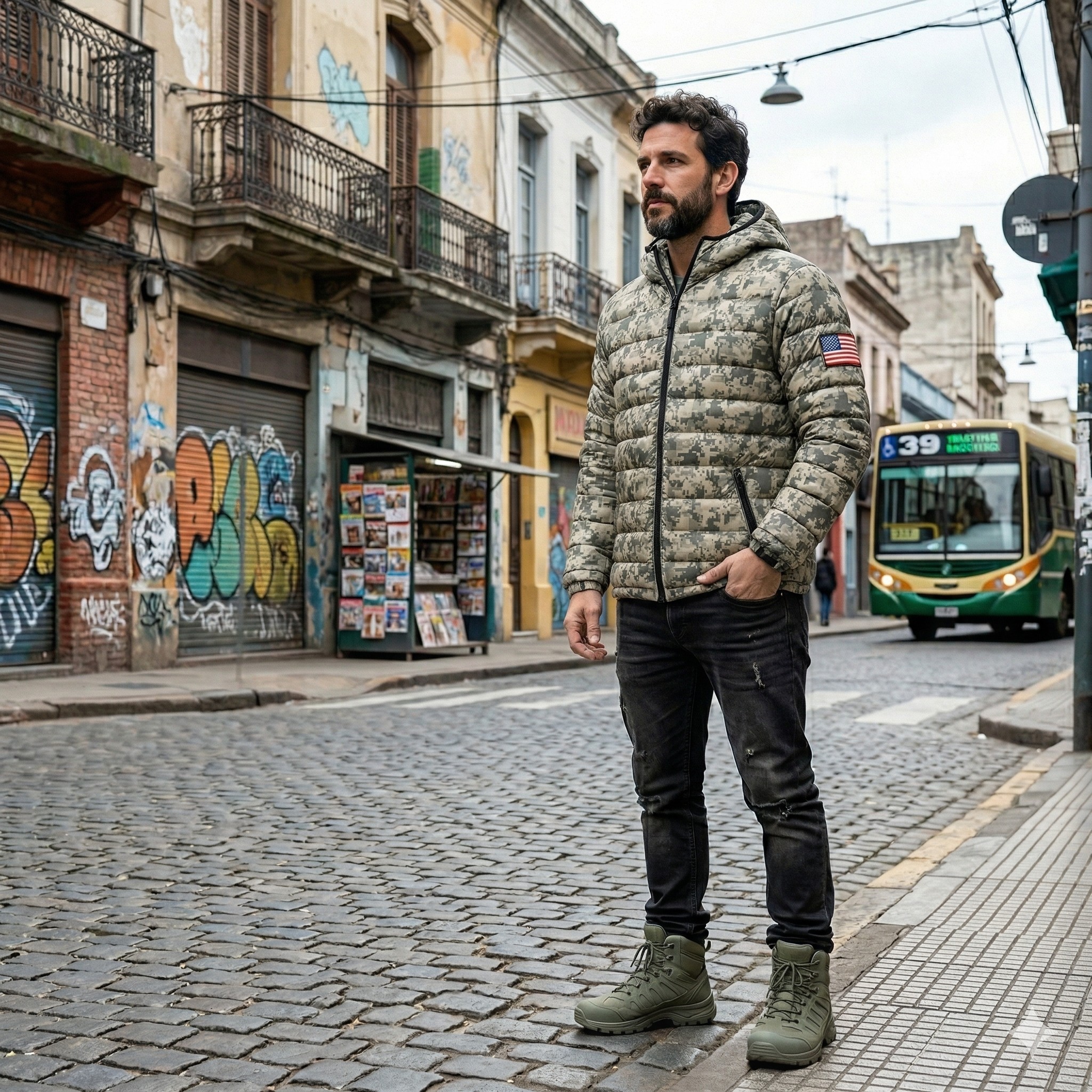 Campera Puffer U.S. Army – Camuflaje Digital con Capucha 3
