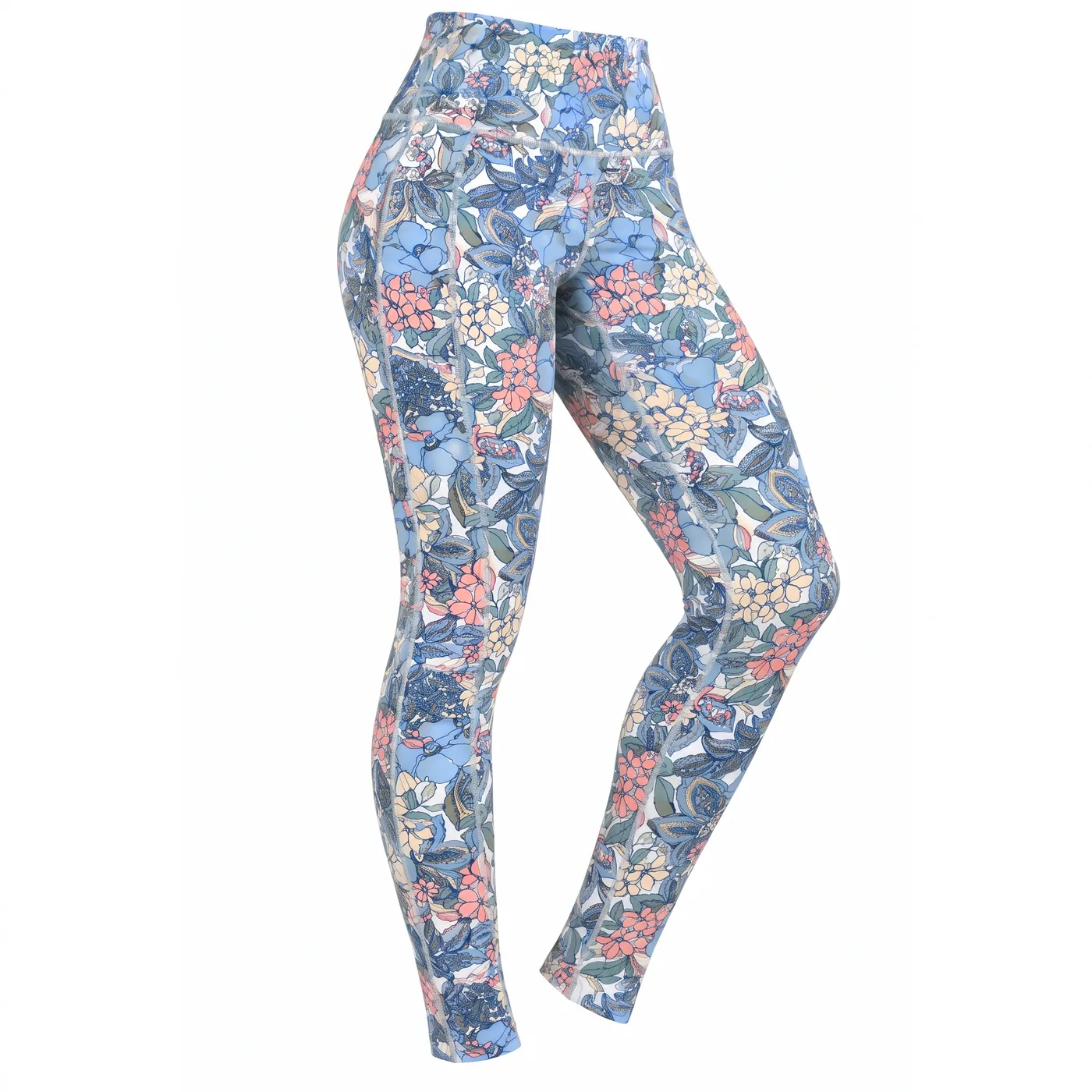 Calza Larga Tahari Sport Floral Celeste 3