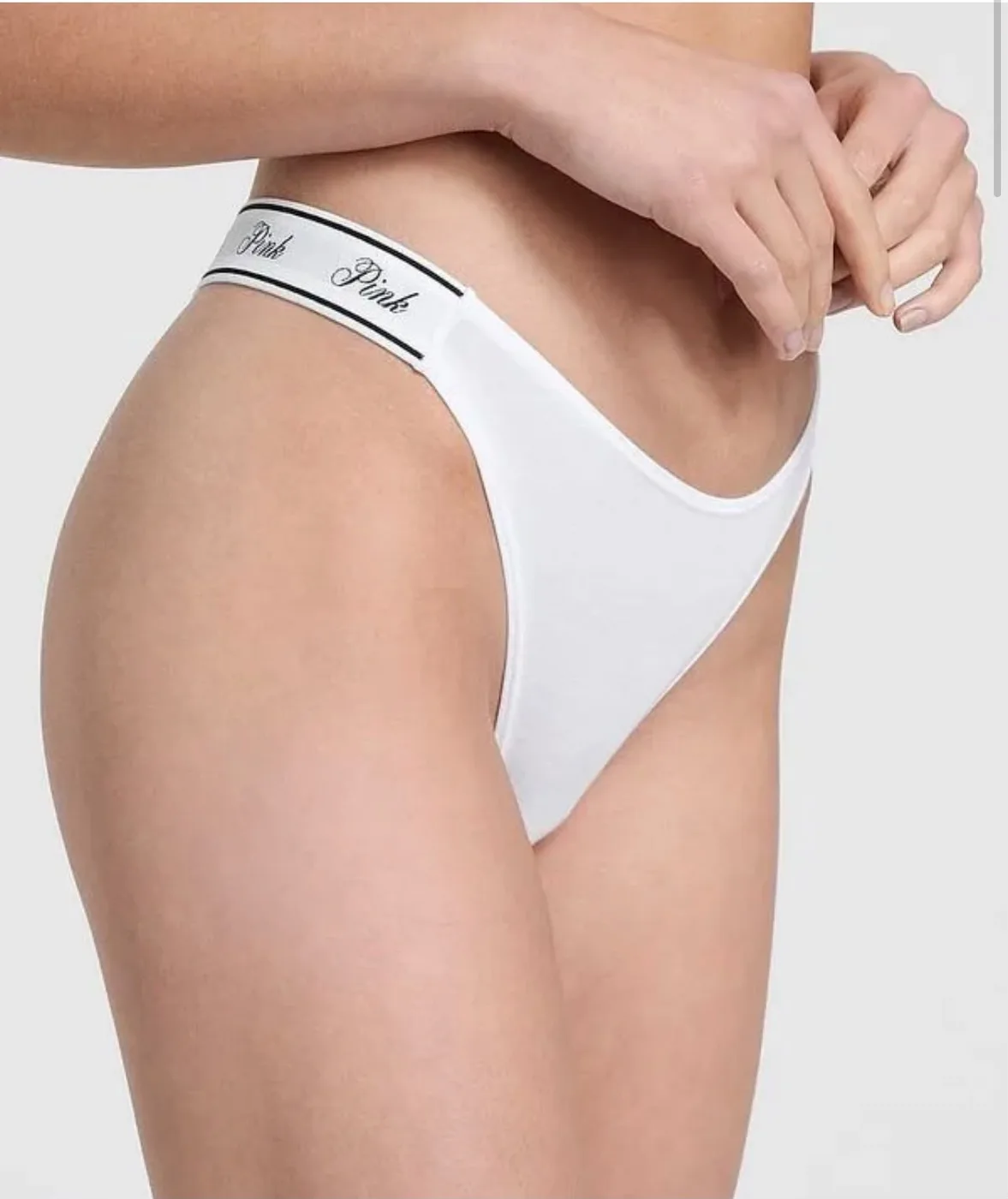 VS Pink Cotton High - Leg Thong