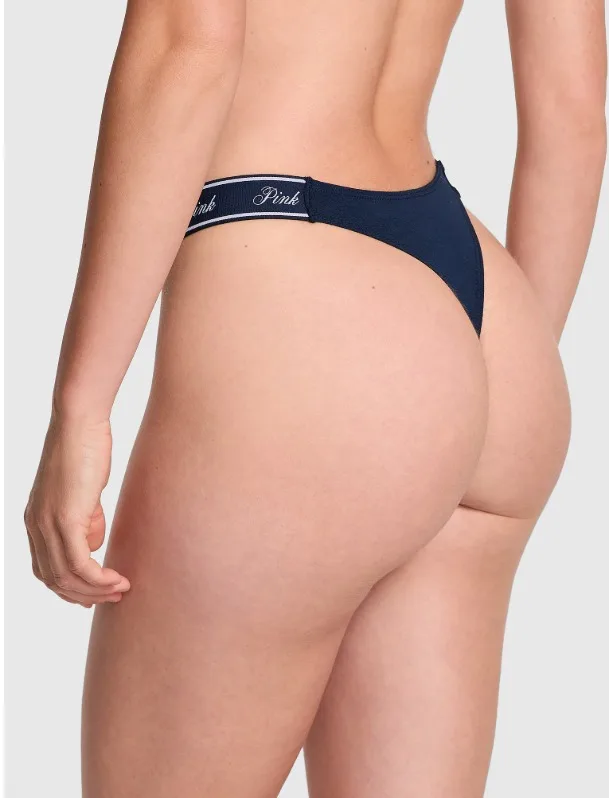VS Pink Cotton High - Leg Thong 5
