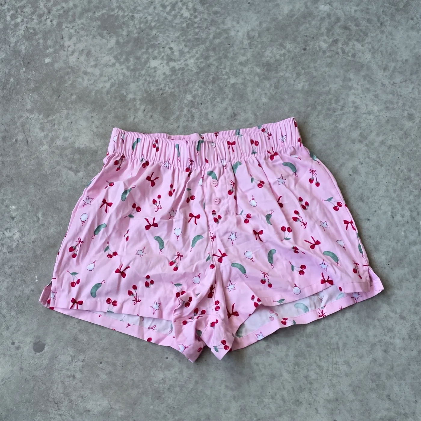 Boxer Tela Rosa con Guindas